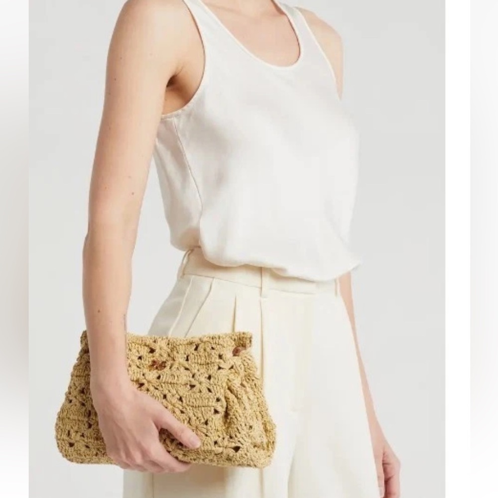 Sam Edelman NEW!!!! Layla Floral Raffia Shoulder Bag - Picture 2 of 9